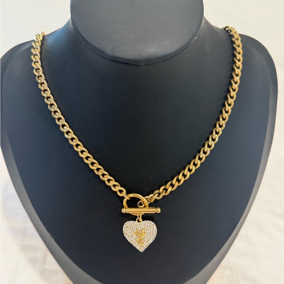 YSL Gold Heart Pendant Necklace - Picture 1 of 2
